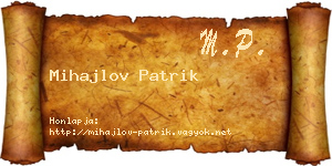 Mihajlov Patrik névjegykártya