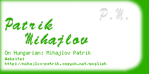 patrik mihajlov business card